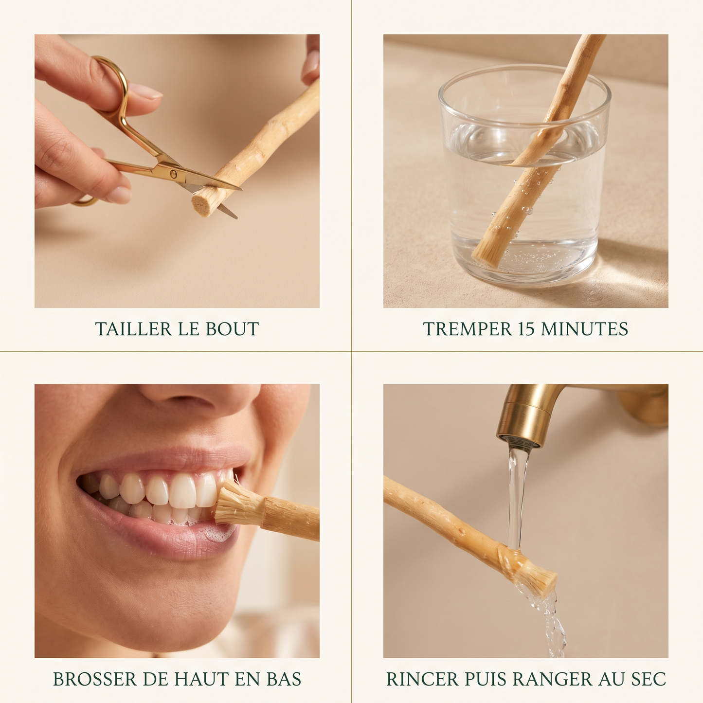 Siwak naturel -bâton brosse à dent sans eau